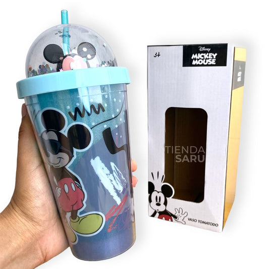 Vaso de Plástico con Sorbete y Luces LED Mickey Mouse 500 ml – Disney