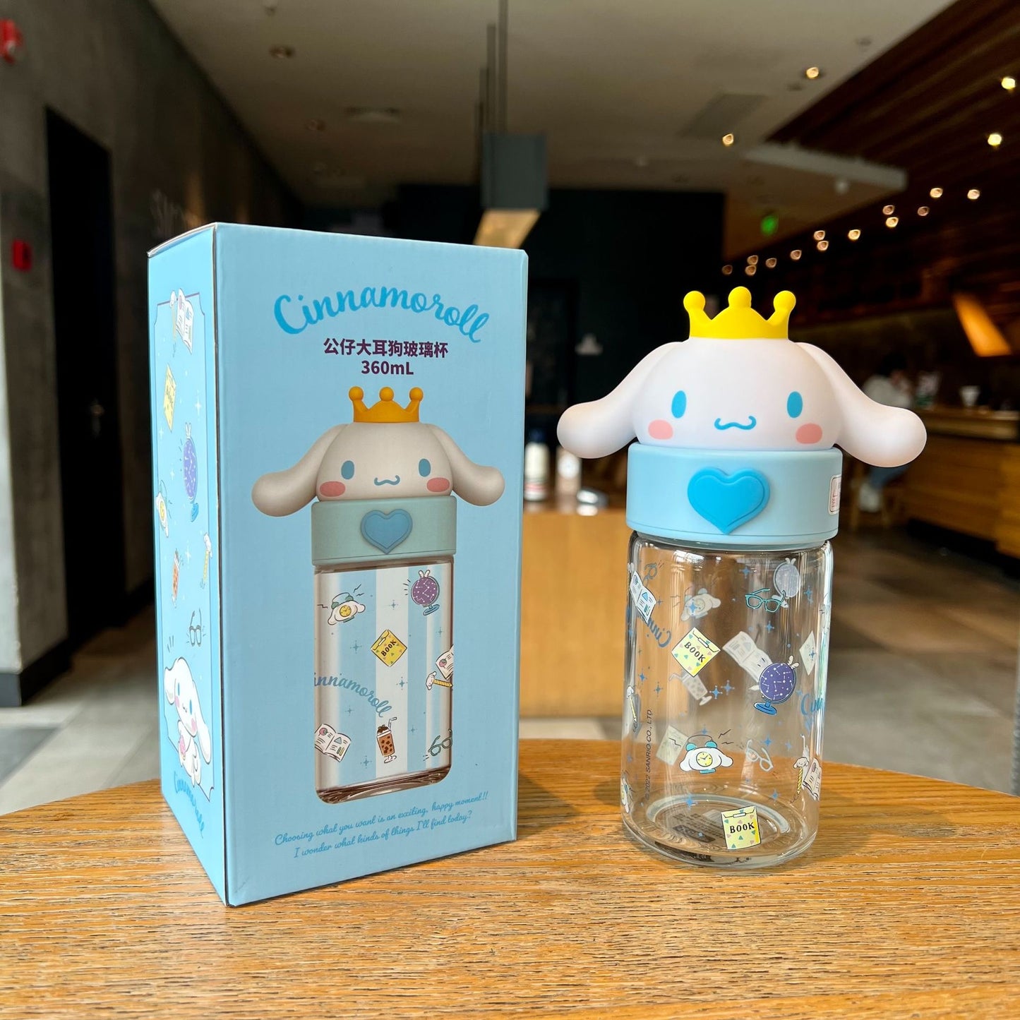 Botella de Vidrio Sanrio 3D Cinnamoroll – 360 ml