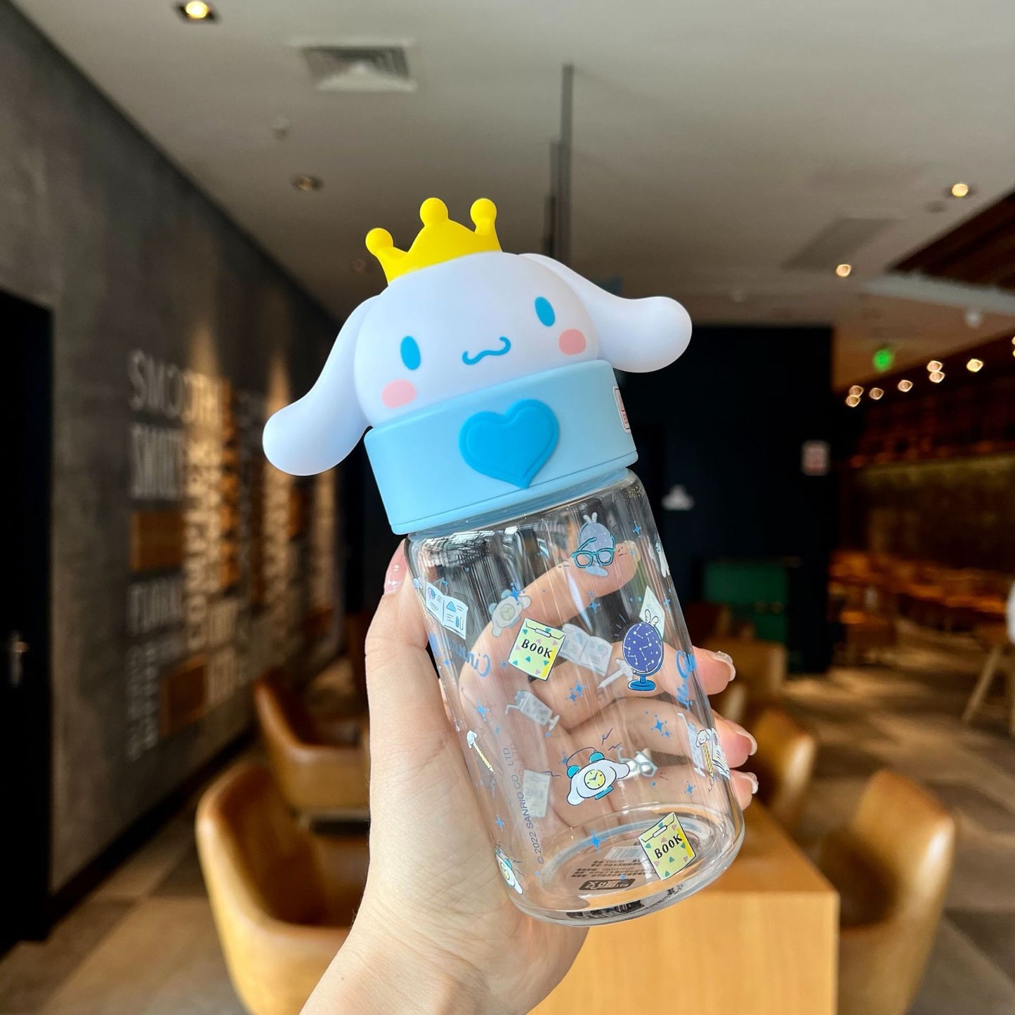 Botella de Vidrio Sanrio 3D Cinnamoroll – 360 ml