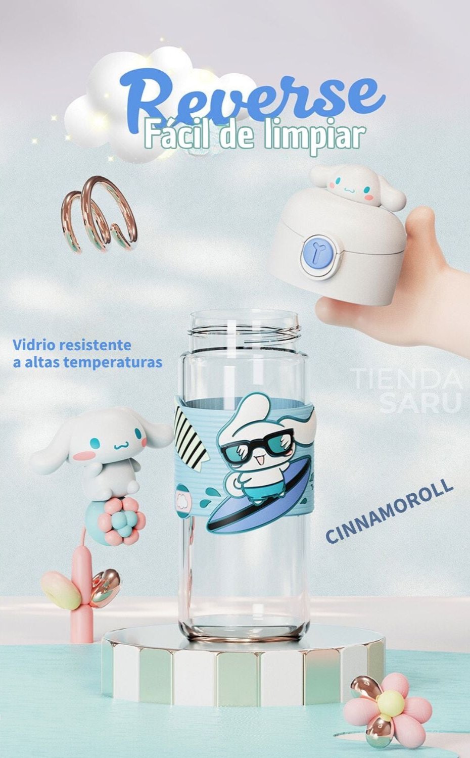 Tomatodo de Vidrio Cinnamoroll 330 ml – Sanrio