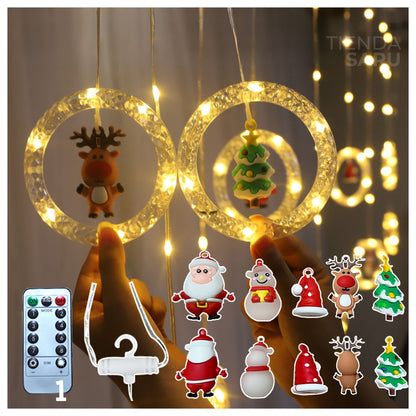 Christmas Lights 3 Meters 10 Rings with Rubber Figures