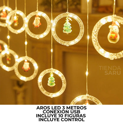 Christmas Lights 3 Meters 10 Rings with Rubber Figures