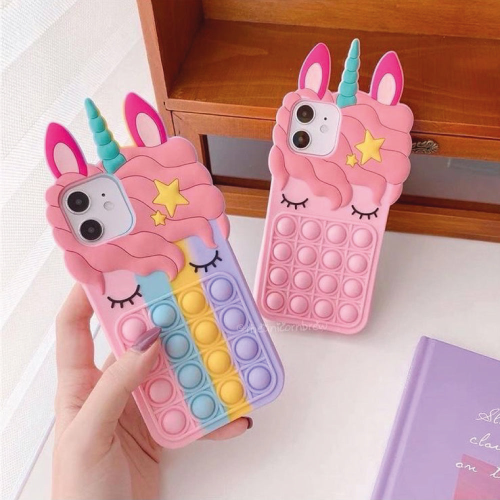 CASE PARA IPHONE 12/ 12 PRO UNICORNIO POP IT