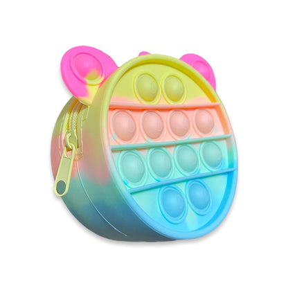 Multicolor Pop It Silicone Purse