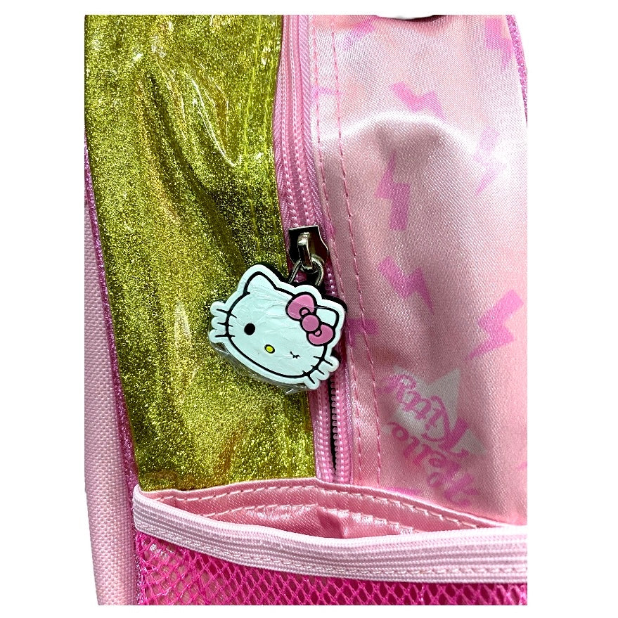 MOCHILA ESCOLAR HELLO KITTY TAMAÑO A4 CON LUCES Y SONIDO - ROSADO