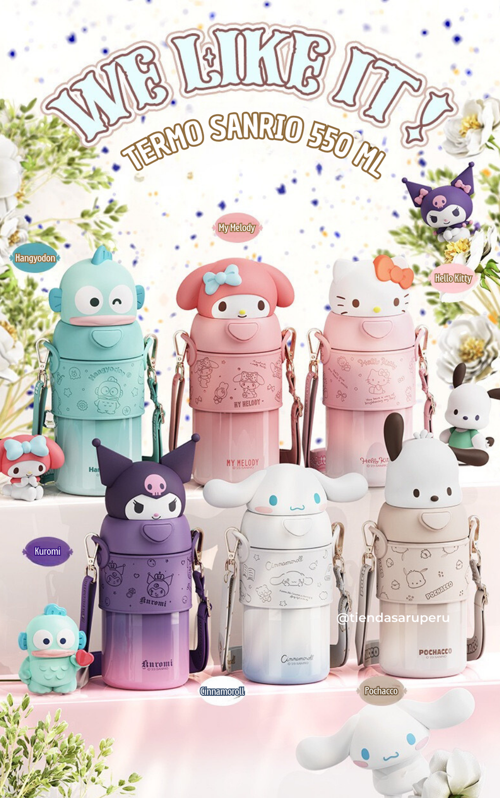 Termo de Acero Inoxidable Sanrio 3D – 560 ml