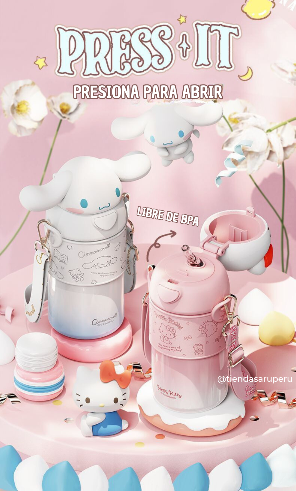 Termo de Acero Inoxidable Sanrio 3D – 560 ml