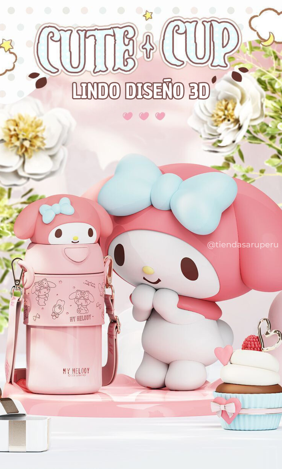 Termo de Acero Inoxidable Sanrio 3D – 560 ml