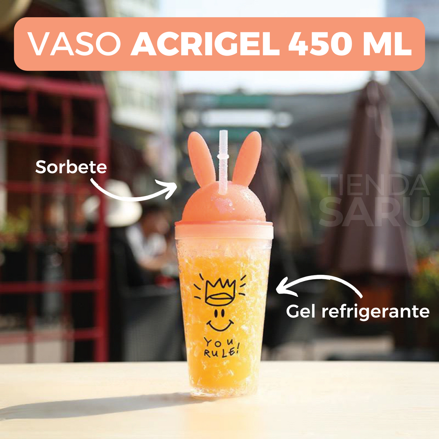 Vaso Acrílico con Gel Refrigerante Conejo – 450 ml