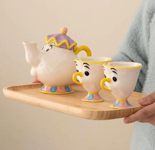 Set Tetera y tazas Mrs. Potts & Chip La Bella y la Bestia