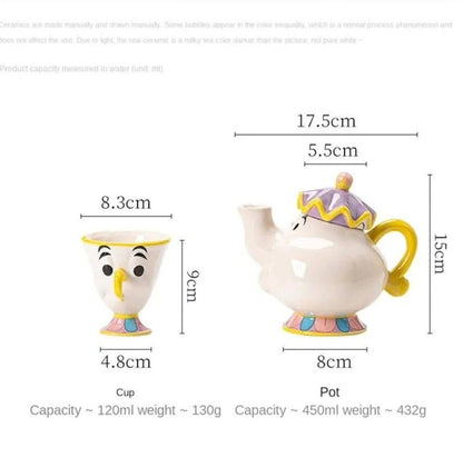 Set Tetera y tazas Mrs. Potts & Chip La Bella y la Bestia