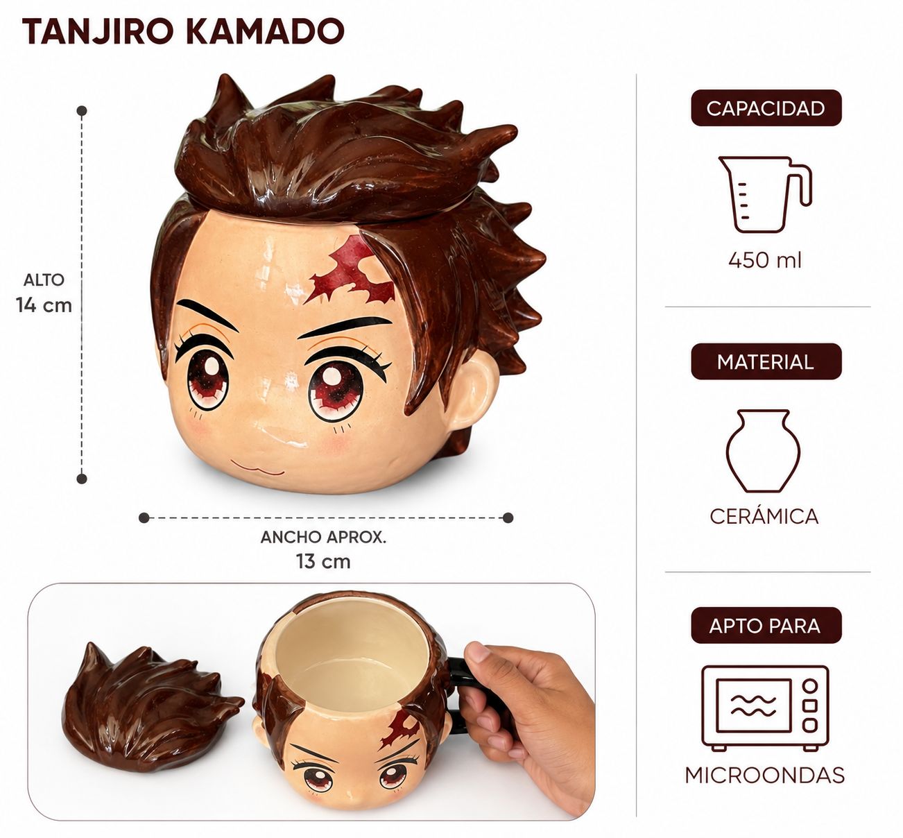 Taza Tanjiro Kamado 450 ml | Demon Slayer
