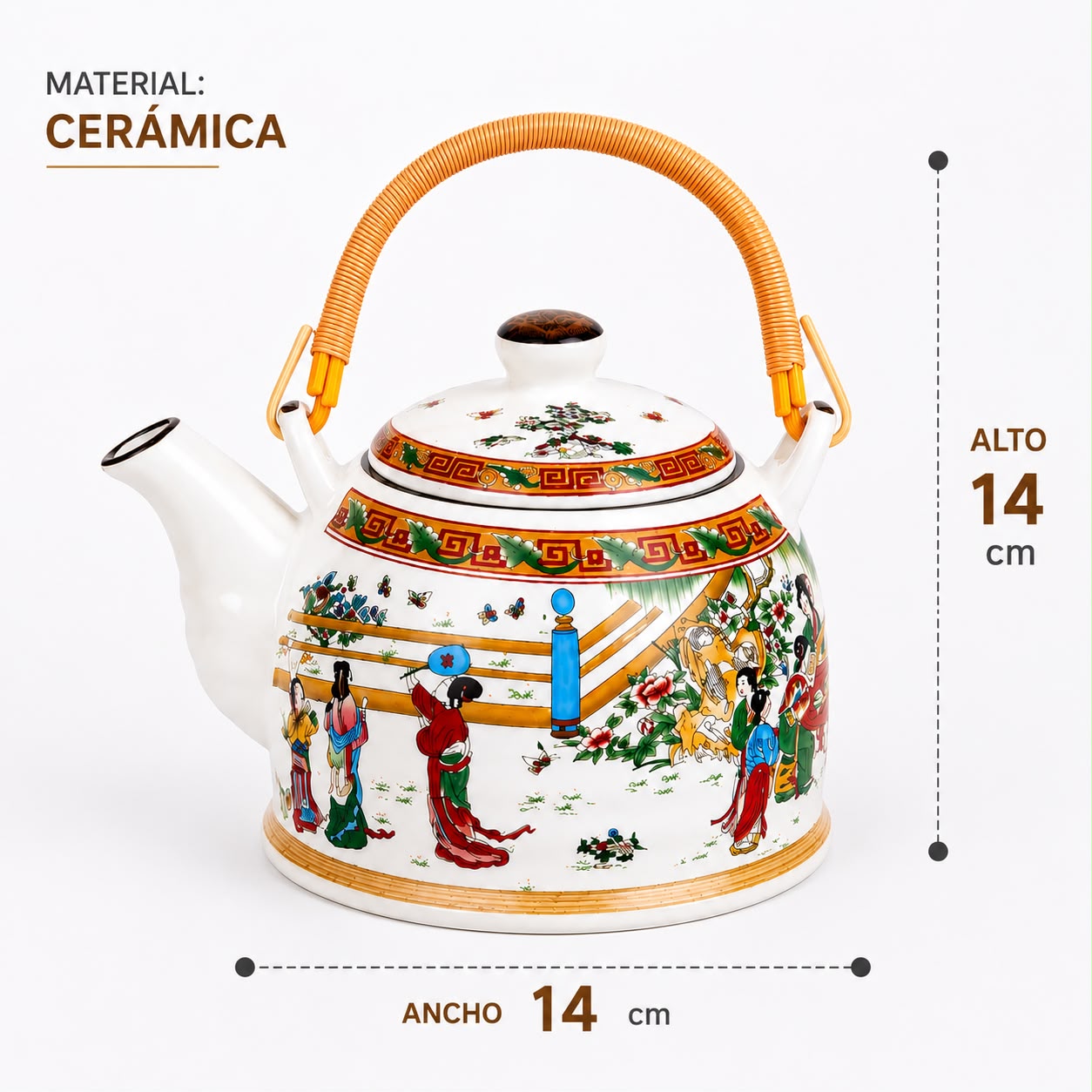 Tetera Oriental de Cerámica 900 ml con Infusor