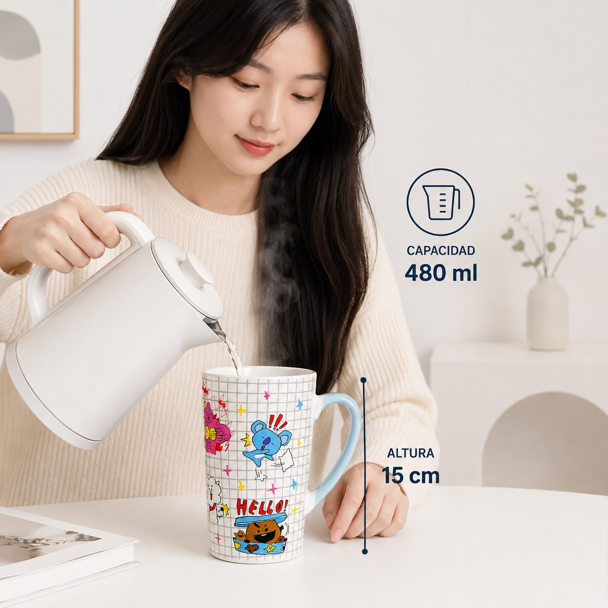 Taza de Cerámica BT21 BTS Line Friends 480 ml