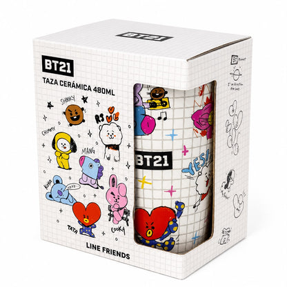Taza de Cerámica BT21 BTS Line Friends 480 ml