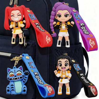 Pack de 4 Llaveros Guerreras K-Pop Demon Hunters de Jebe 7 cm