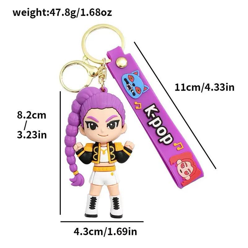 Pack de 4 Llaveros Guerreras K-Pop Demon Hunters de Jebe 7 cm