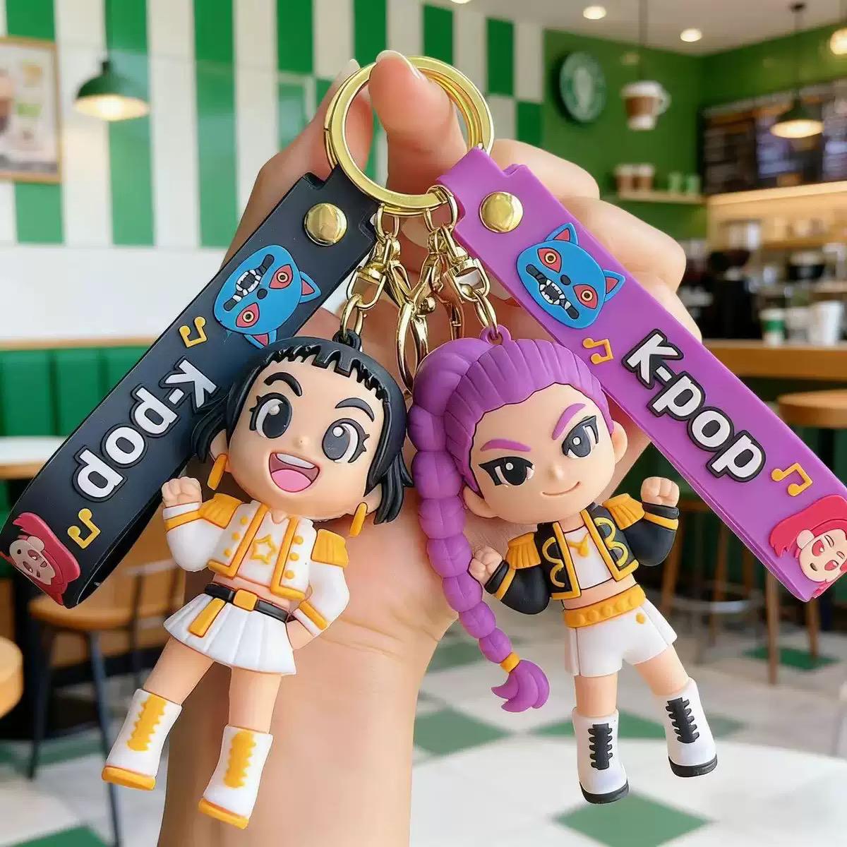 Pack de 4 Llaveros Guerreras K-Pop Demon Hunters de Jebe 7 cm