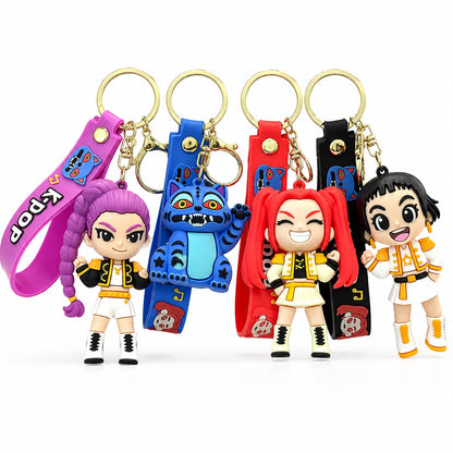 Pack de 4 Llaveros Guerreras K-Pop Demon Hunters de Jebe 7 cm