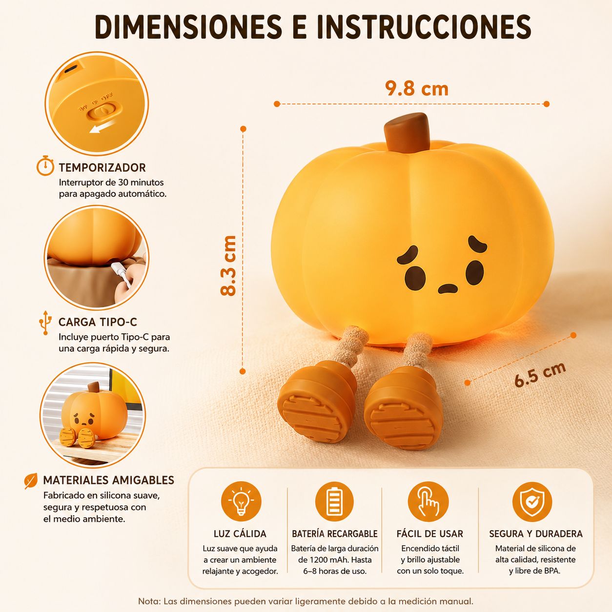 Lámpara Inalámbrica Calabaza