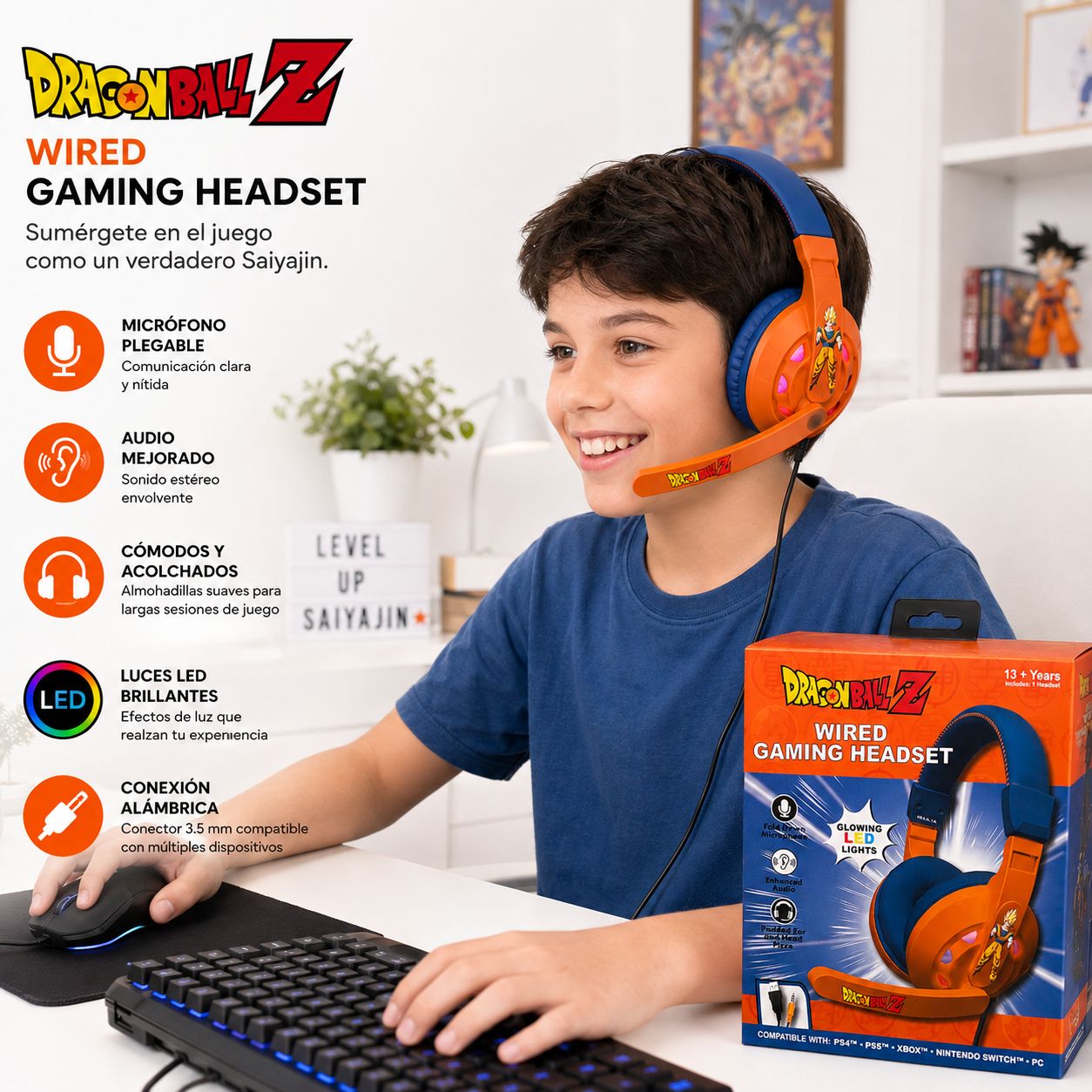 Audífonos Gamer Dragon Ball Z