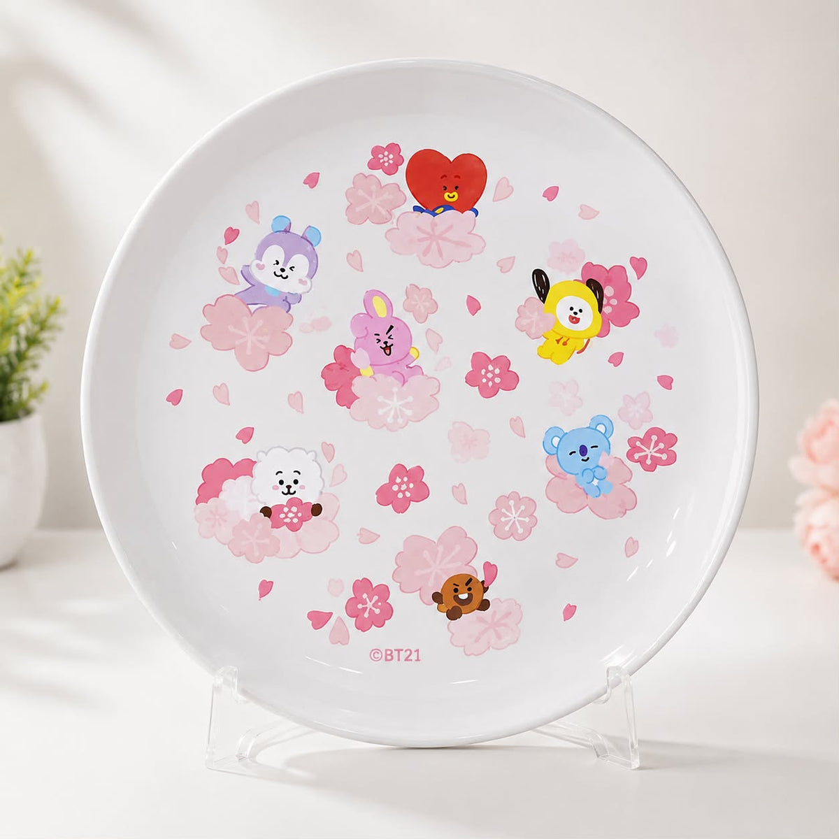 Plato de Cerámica BT21 Line Friends Cherry Blossom Collection 20 cm