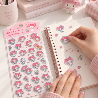 Set de 29 Stickers 3D Escarchados  Sanrio My Melody