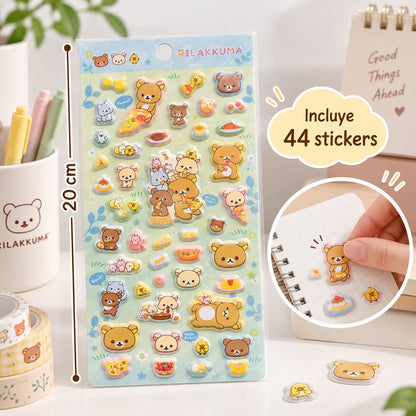 Set de Stickers 3D Rilakkuma