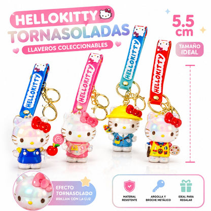 Pack de 4 Llaveros Hello Kitty Tornasolados 5.5 cm