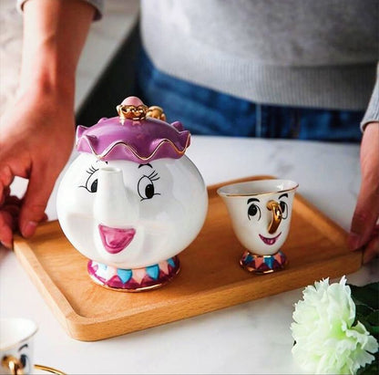 Set de Tetera Mrs. Potts y Taza Chip – La Bella y la Bestia