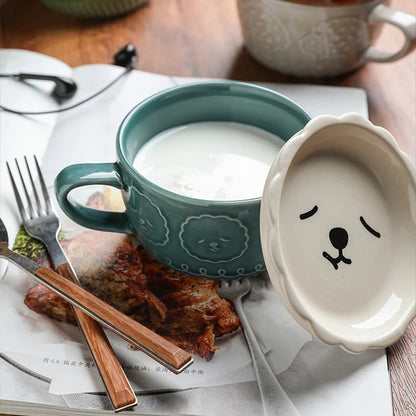 Alpaca Ceramic Mug with Plate – 350 ml